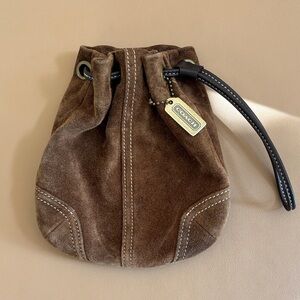 Coach Chocolate Suede Pouch